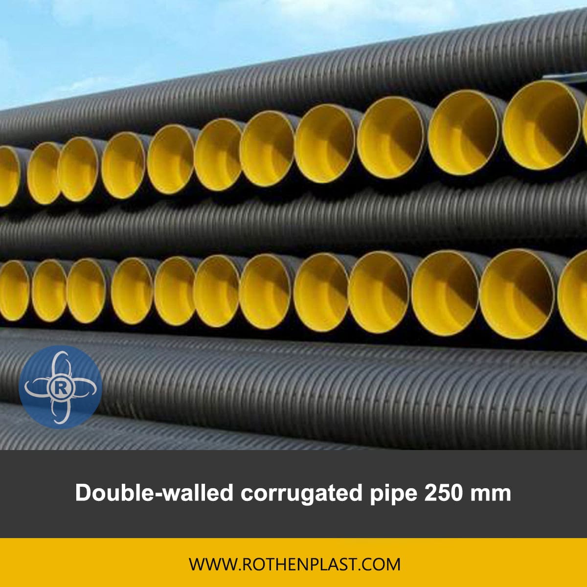 Double walled corrugated pipe 250 mm